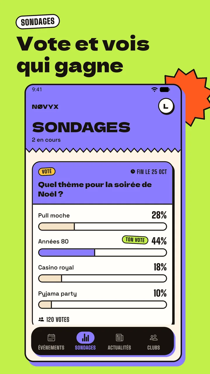 Capture d'écran — Sondages